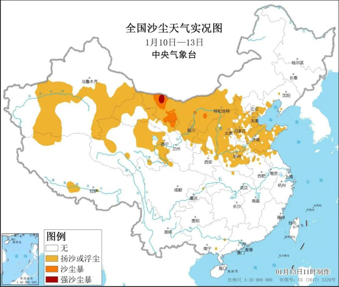 我國北方沙塵天氣已造成多地PM10重污染 15日開始逐步緩解